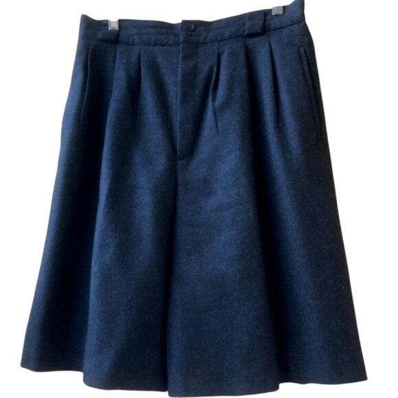 Giorgio Sant'Angelo Vintage 80’s Black Wool Lined Shorts Culottes size 12 - Picture 10 of 13